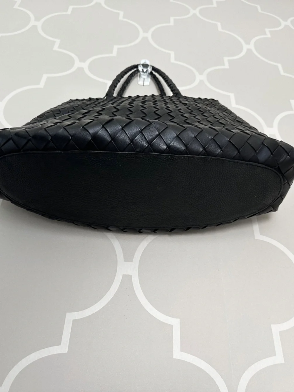 NWOT Dragon Diffusion Santa Croce Big Black Woven Leather Handbag